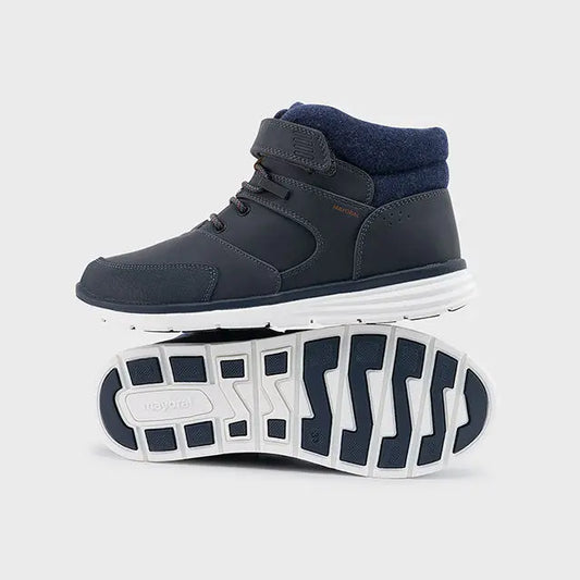 Mayoral Μποτάκι Δερμάτινο Με Μπλε Τελείωμα