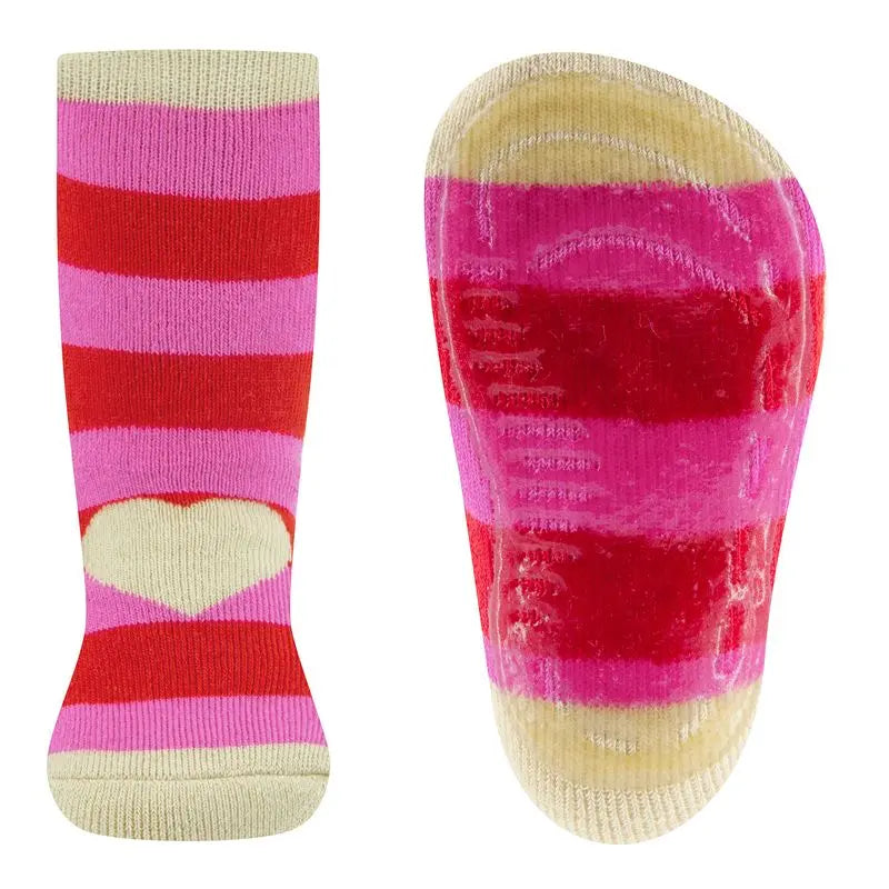 Καλτσοπαντόφλα με Ρίγες και Καρδιά