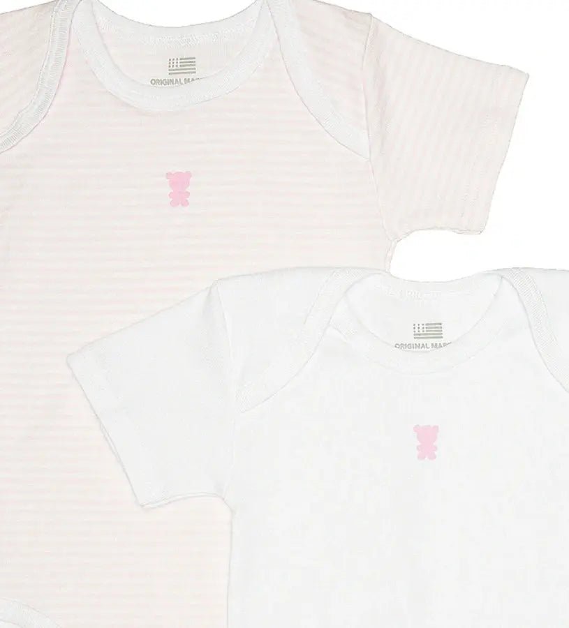 Σετ δύο βρεφικών κορμακιών κοντομάνικων από βαμβάκι costina
Βρεφικό body μονόχρωμο παστέλ με κεντημένο αρκουδάκι
Ριγέ βρεφικό κορμάκι κοντομάνικο από βαμβάκι
Λεπτομέρεια κουμπιών στο καβάλο σε βρεφικό κορμάκι