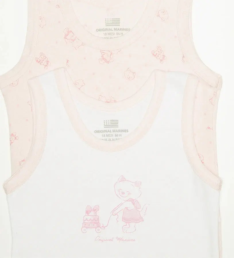 Σετ δύο βρεφικών κορμακιών αμάνικων από βαμβάκι costina
Λευκό βρεφικό body canottiera από 100% βαμβάκι
Ροζ ριγέ βρεφικό κορμάκι αμάνικο costina
Λεπτομέρεια ενισχυμένων τελειωμάτων και κουμπιών στο καβάλο