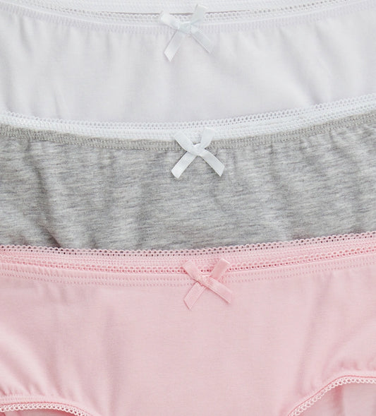 Παιδικό σλιπ από βαμβάκι σε μονόχρωμο σχέδιο με διακοσμητικό φιόγκο.