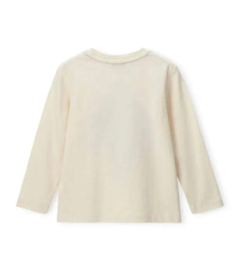 Μακρυμάνικη μπλούζα από βαμβάκι με στρογγυλή λαιμόκοψη ριμπ. Μαλακή και άνετη, διακοσμημένη με στάμπα για ένα καθημερινό και μοντέρνο στυλ.