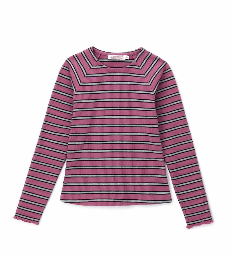 Ριγέ μπλούζα σε ριπ ύφανση με στρογγυλή λαιμόκοψη και άνετη εφαρμογή. Ένα casual και ευέλικτο κομμάτι.