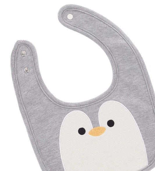 Original Marines Βρεφική Σαλιάρα Γκρί με Πιγκουίνο FF25