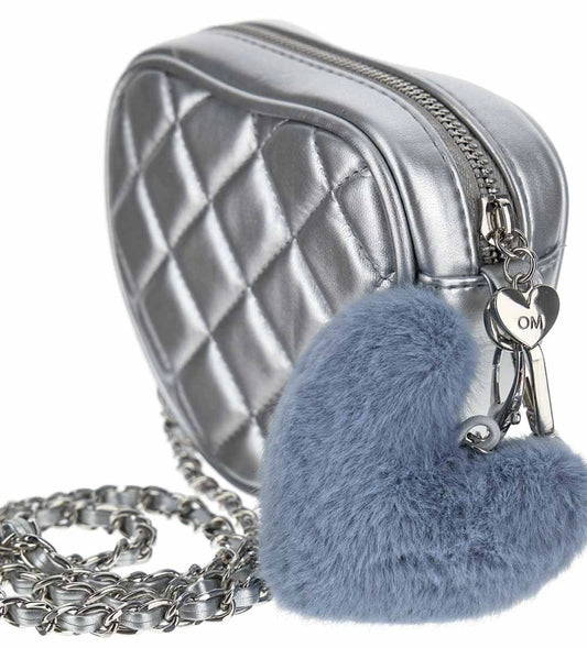 Original Marines Γκρι Τσαντάκι με Γούνινη Καρδιά FF25