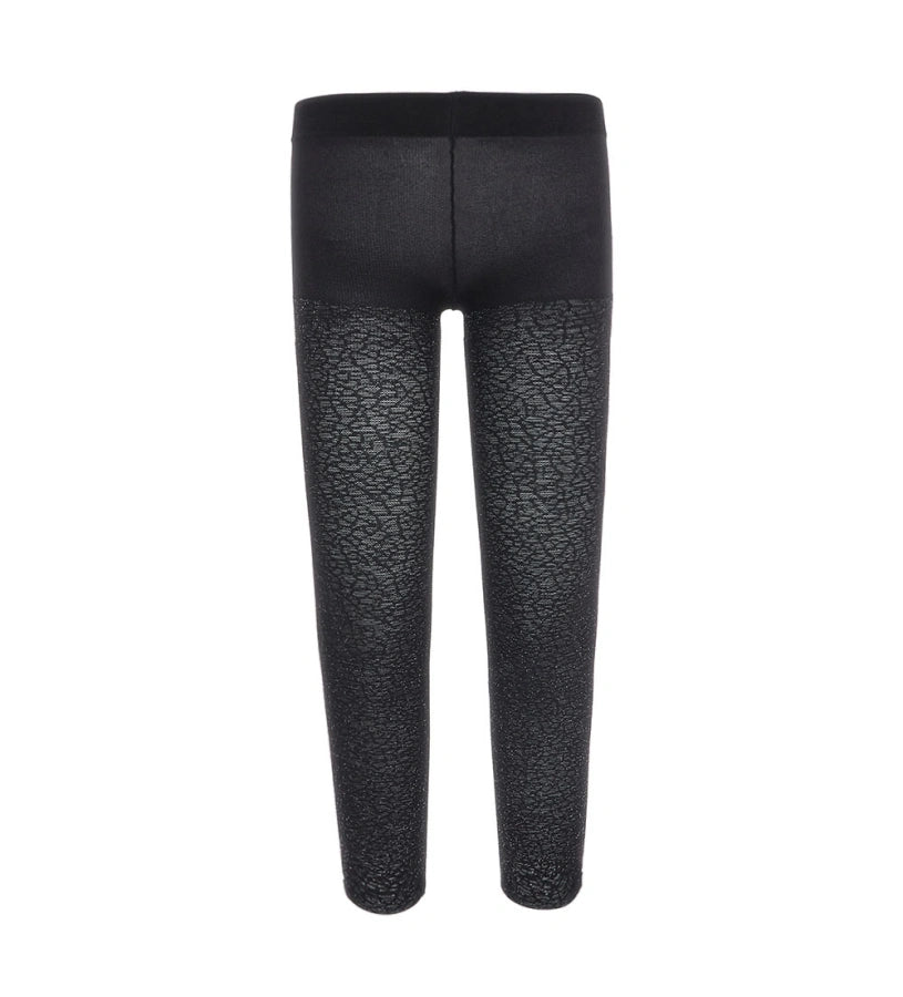 Καλσόν από μικροΐνα με σχέδιο και λεπτομέρειες λούρεξ. Άνετα, ζεστά και ιδανικά για ιδιαίτερες περιστάσεις.