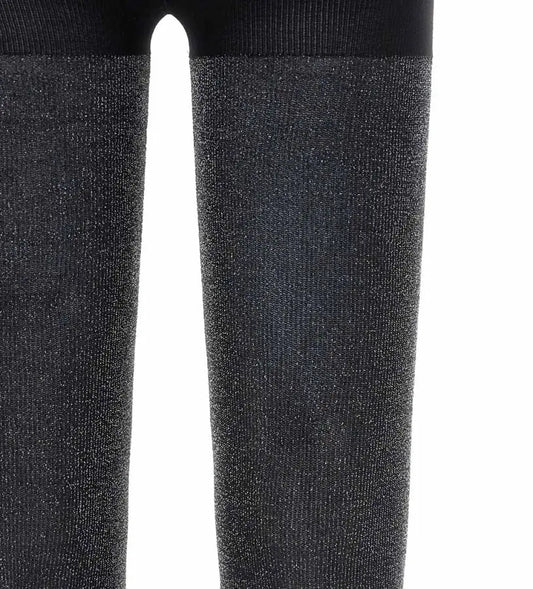 Καλσόν από μικροΐνες με ριγέ σχέδιο και λεπτομέρειες lurex. Άνετο και κομψό, ιδανικό για ιδιαίτερες περιστάσεις.