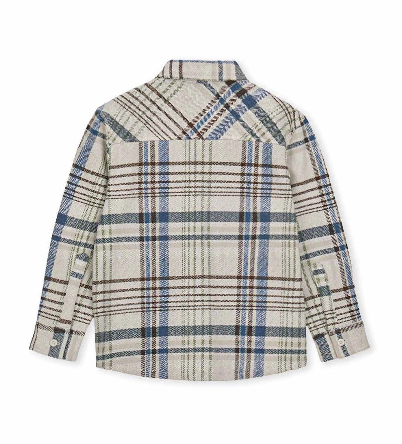 μπεζ καρό αγορίστικο πουκάμισο overshirt Original Marines με τσέπες στο στήθος.