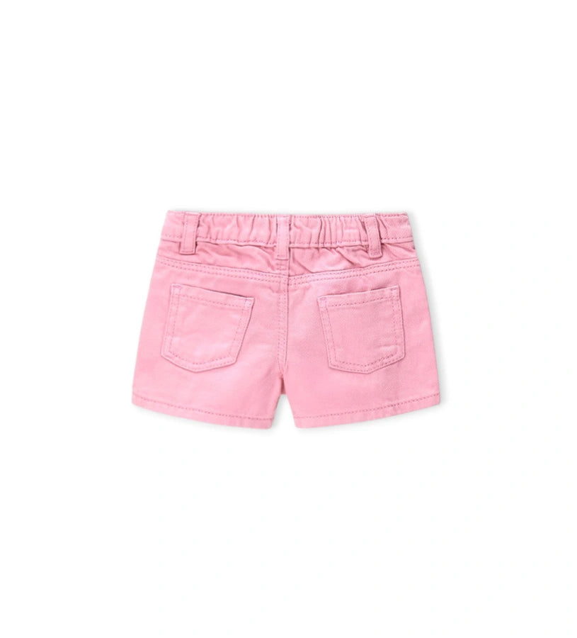 Η ανθεκτική twill ύφανση και οι λειτουργικές τσέπες στην κοριτσίστικη βερμούδα για ηλικίες 6m-5y.