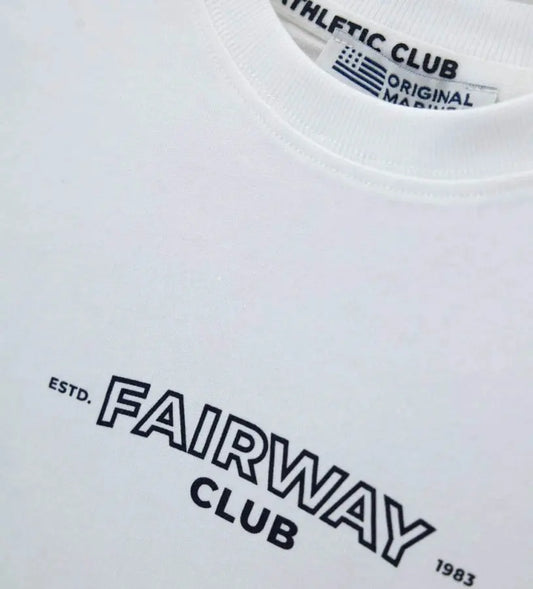 Λευκή βαμβακερή μπλούζα Original Marines αγοριού 5–14 ετών με Fairway Club print για καθημερινά στο σχολείο και casual βόλτες