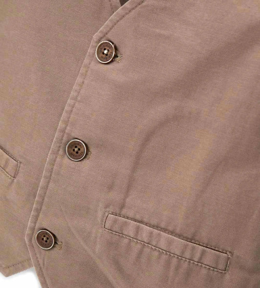 Παιδικό γιλέκο για αγόρι σε ταμπά χρώμα από λινό και βαμβάκι Original Marines.