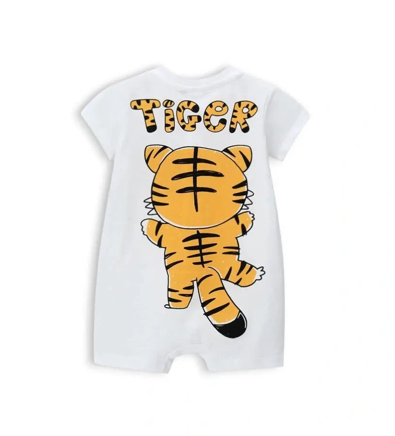 Η πίσω όψη από το βρεφικό pagliaccetto Original Marines με τη συνέχεια της στάμπας τίγρης.