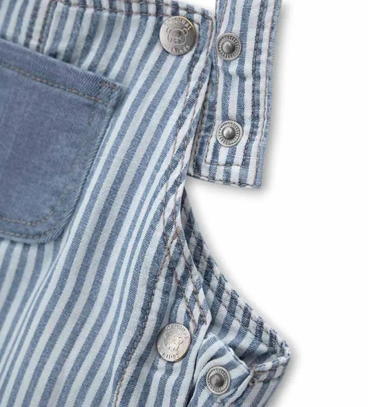 Κοντινό πλάνο στα κουμπιά-σούστες εσωτερικά στα πόδια της βρεφικής σαλοπέτας για εύκολη αλλαγή πάνας.