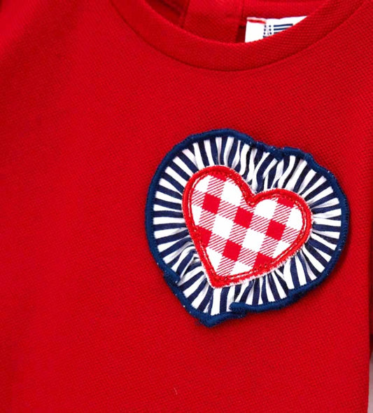 Βρεφικό T-shirt για κορίτσι 3-18 μηνών από βαμβακερό piqué με κεντημένη καρδιά Original Marines.