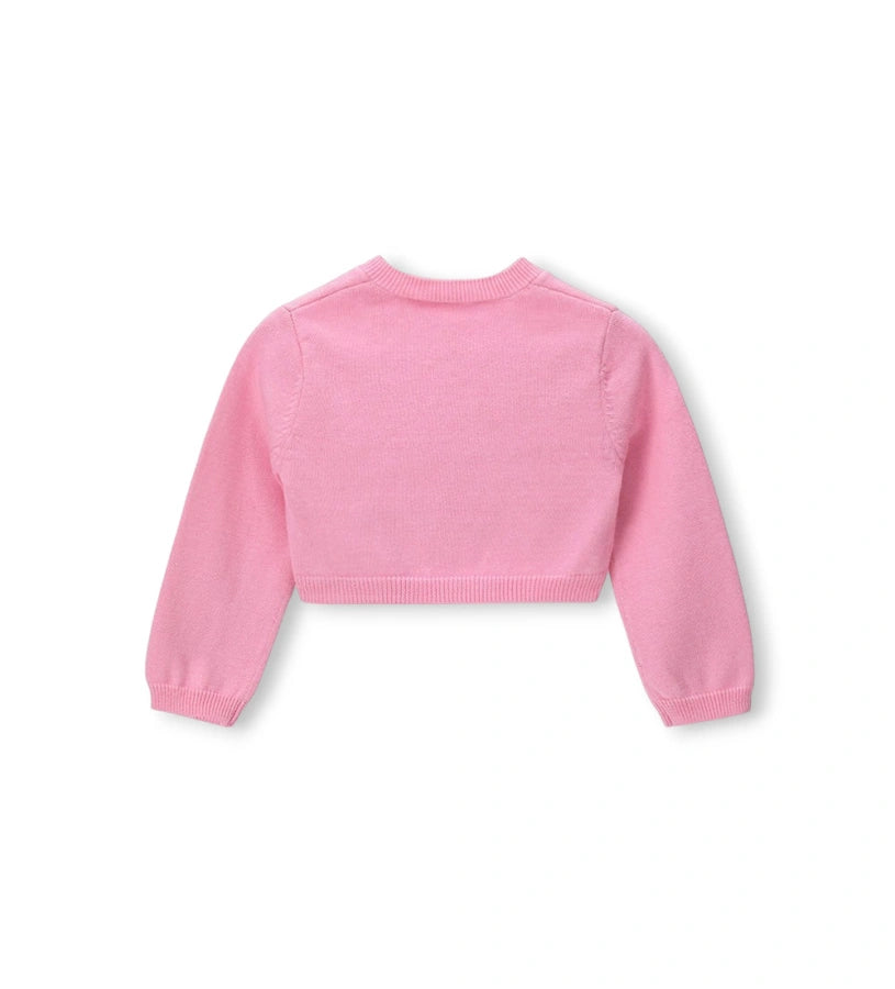 Η μαλακή πλεκτή ύφανση της κοριτσίστικης ζακέτας για ηλικίες 6m-5y.