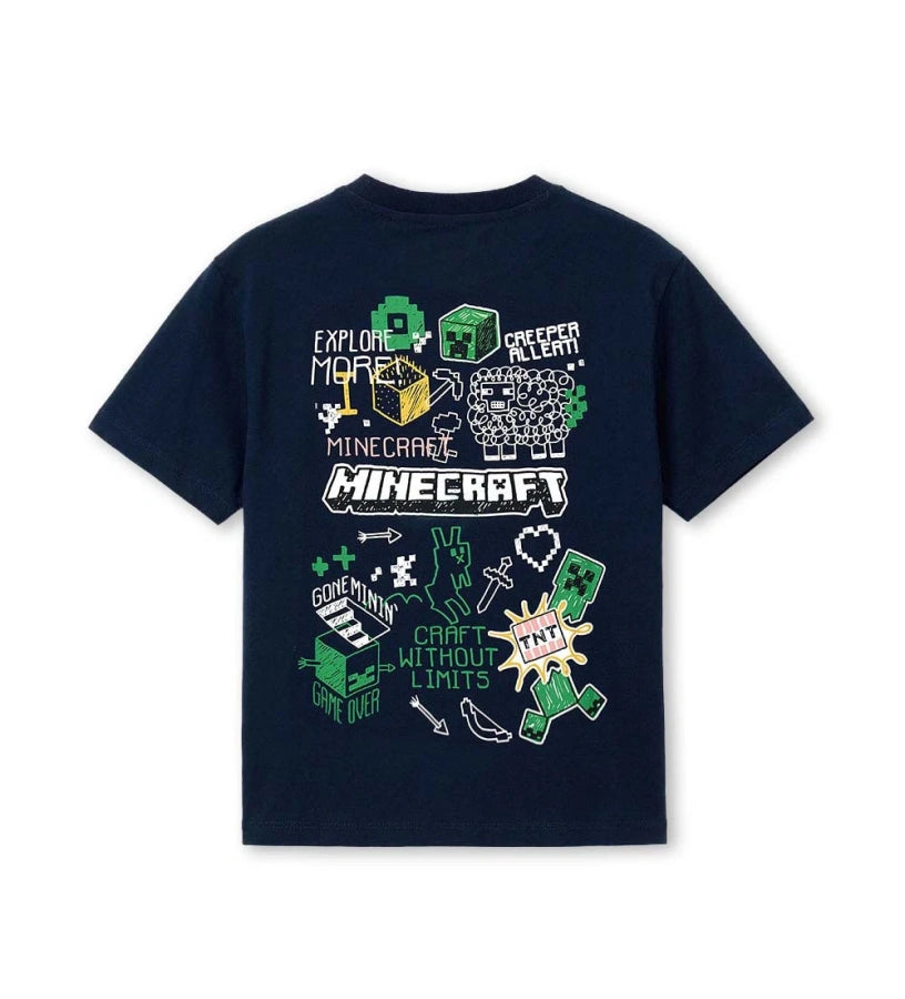 Παιδικό μπλε T-shirt Minecraft για αγόρι με τύπωμα χαρακτήρων Original Marines.