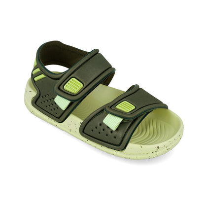 Παιδικό πέδιλο για αγόρι Garvalin λαχανί με διπλό velcro.