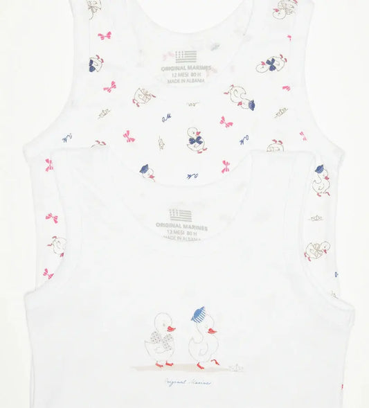 Σετ δύο βρεφικών κορμακιών αμάνικων από βαμβάκι costina

Λευκό βρεφικό body canottiera από βαμβάκι

Ροζ ριγέ βρεφικό κορμάκι αμάνικο από costina

Λεπτομέρεια ενισχυμένων τελειωμάτων και κουμπιών στο καβάλο