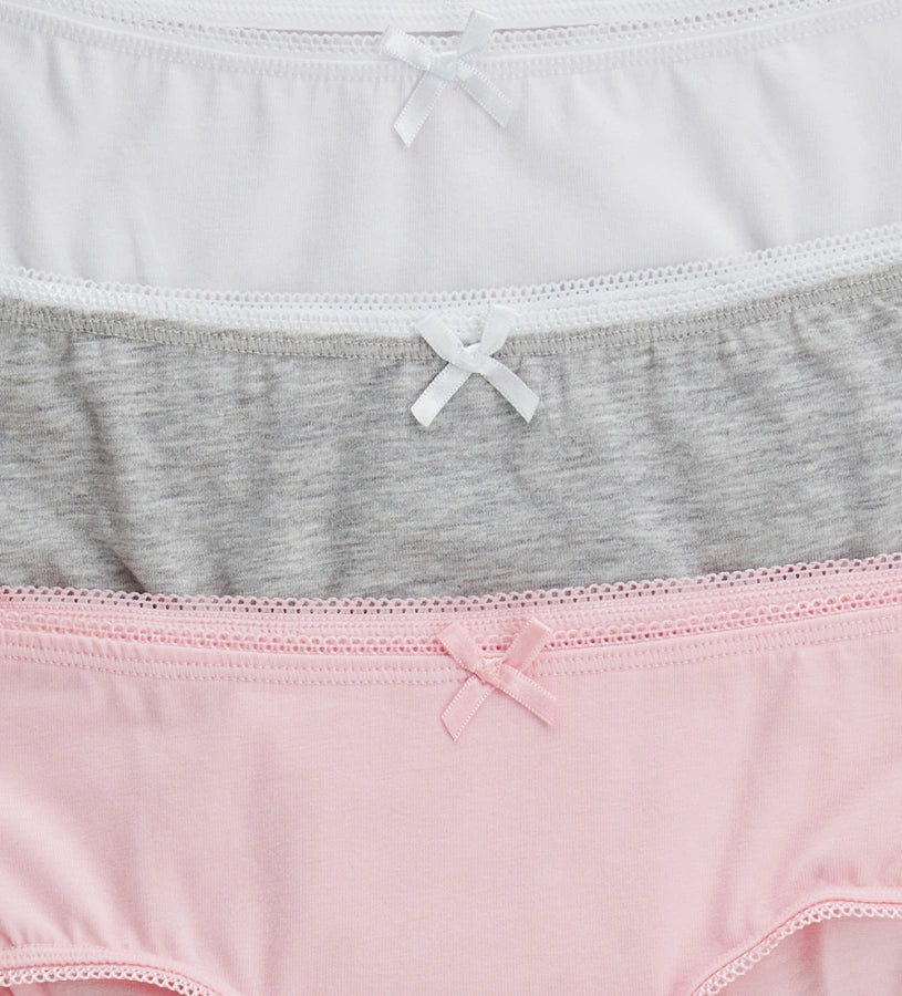 Παιδικό σλιπ από βαμβάκι σε μονόχρωμο σχέδιο με διακοσμητικό φιόγκο.