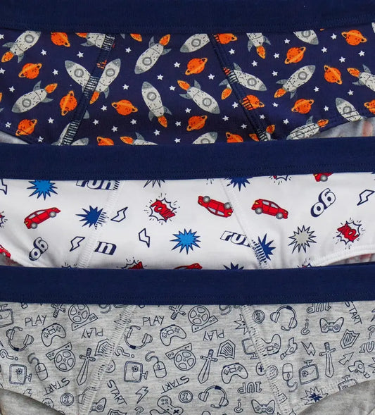 παιδικά slip αγόρι σετ τριών τεμαχίων

παιδικά εσώρουχα αγοριού με ψηλό ελαστικό

slip αγοριού με παιδικά σχέδια

άνετα παιδικά slip για καθημερινή χρήση