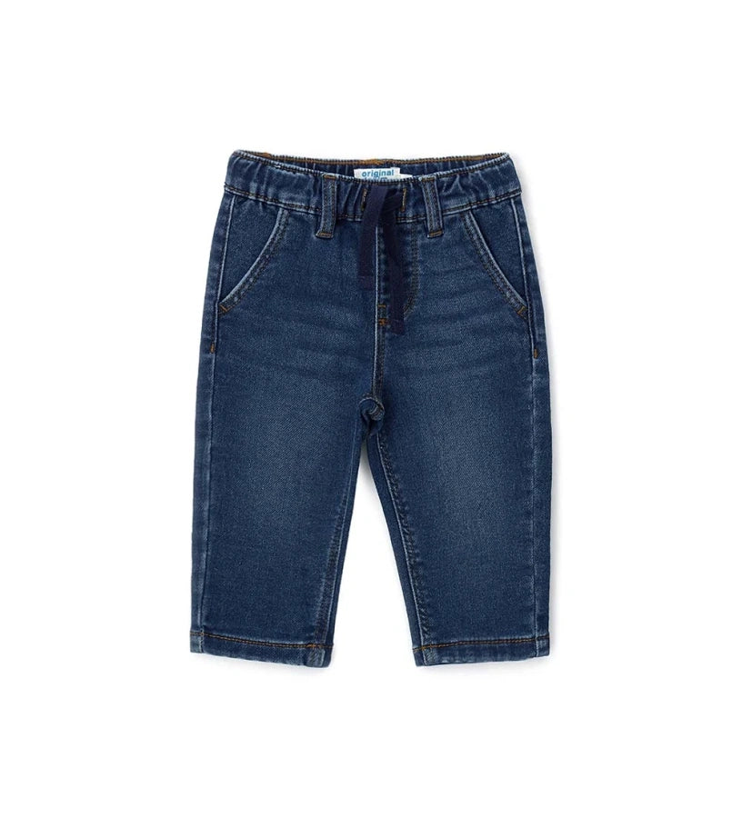 Άνετο και πρακτικό παντελόνι φόρμας από τζιν φούτερ, με ελαστική μέση και ρυθμιζόμενο κορδόνι, μπροστινές τσέπες και τσέπες με ρέλι στο πίσω μέρος.