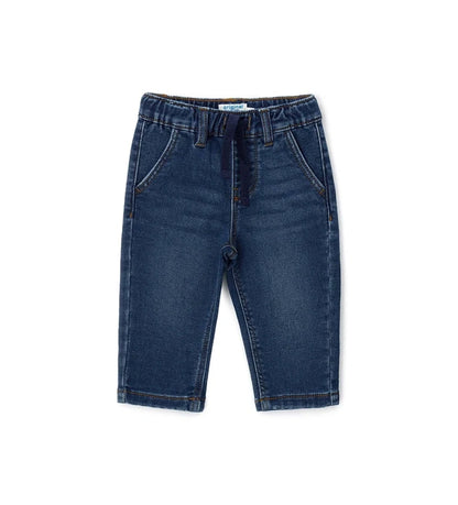 Άνετο και πρακτικό παντελόνι φόρμας από τζιν φούτερ, με ελαστική μέση και ρυθμιζόμενο κορδόνι, μπροστινές τσέπες και τσέπες με ρέλι στο πίσω μέρος.