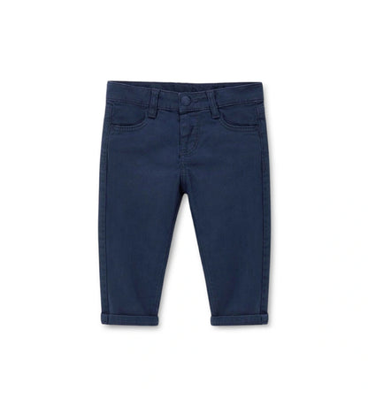 Παιδικό παντελόνι με τιράντες για αγόρι garment-dyed σε στυλ 5-pocket.