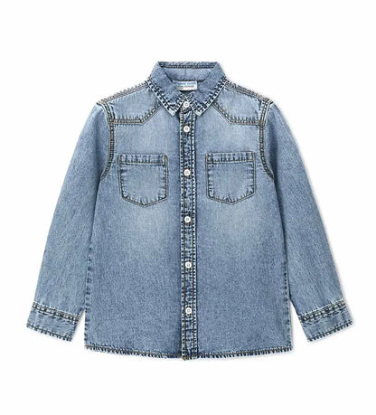 Παιδικό πουκάμισο denim για αγόρι σε κλασική μπλε απόχρωση.