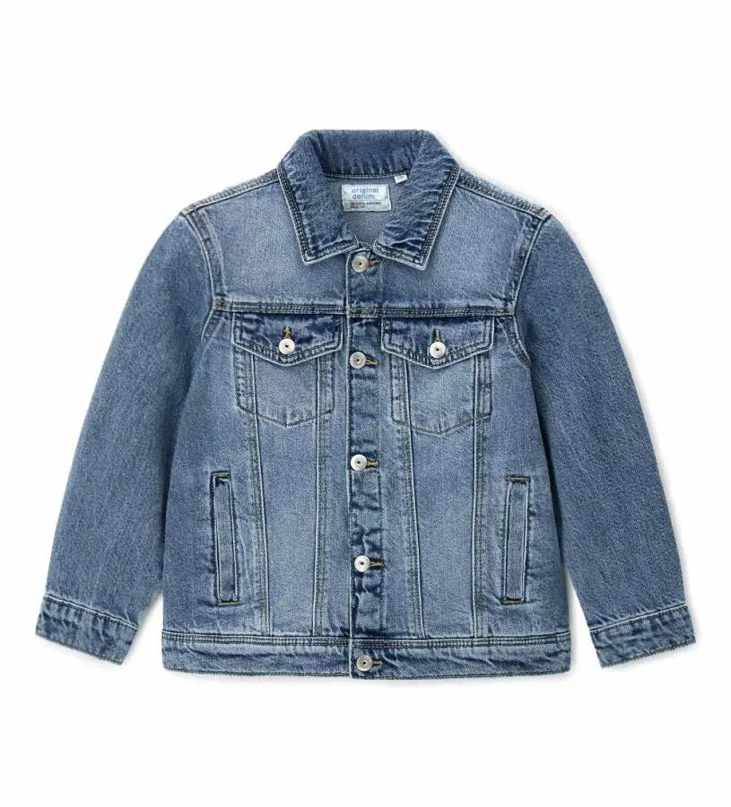 Original Marines Παιδικό Μπουφάν για Denim για αγόρι 5–14 ετών σε μπλε χρώμα με κουμπιά και τσέπες στο στήθος, κατάλληλο για σχολείο και βόλτες. Μπορεί να φορεθεί την άνοιξη και το καλοκαίρι