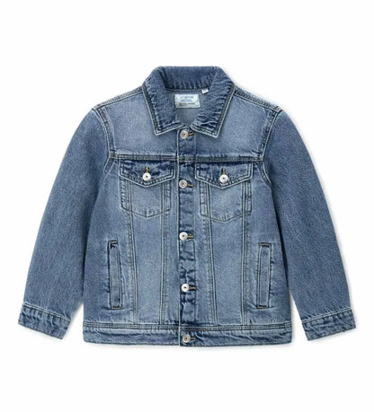 Original Marines Παιδικό Μπουφάν για Denim για αγόρι 5–14 ετών σε μπλε χρώμα με κουμπιά και τσέπες στο στήθος, κατάλληλο για σχολείο και βόλτες. Μπορεί να φορεθεί την άνοιξη και το καλοκαίρι