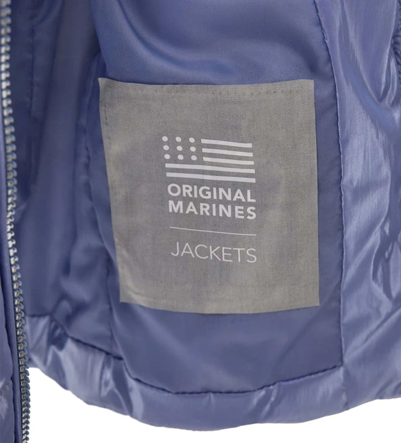 γαλάζιο κοριτσίστικο καπιτονέ μπουφάν 100gr Original Marines με κουκούλα.