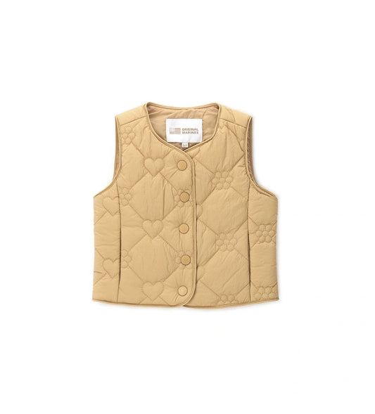 Αμάνικο καπιτονέ γιλέκο για κορίτσι Original Marines σε χρώμα Κίτρινο