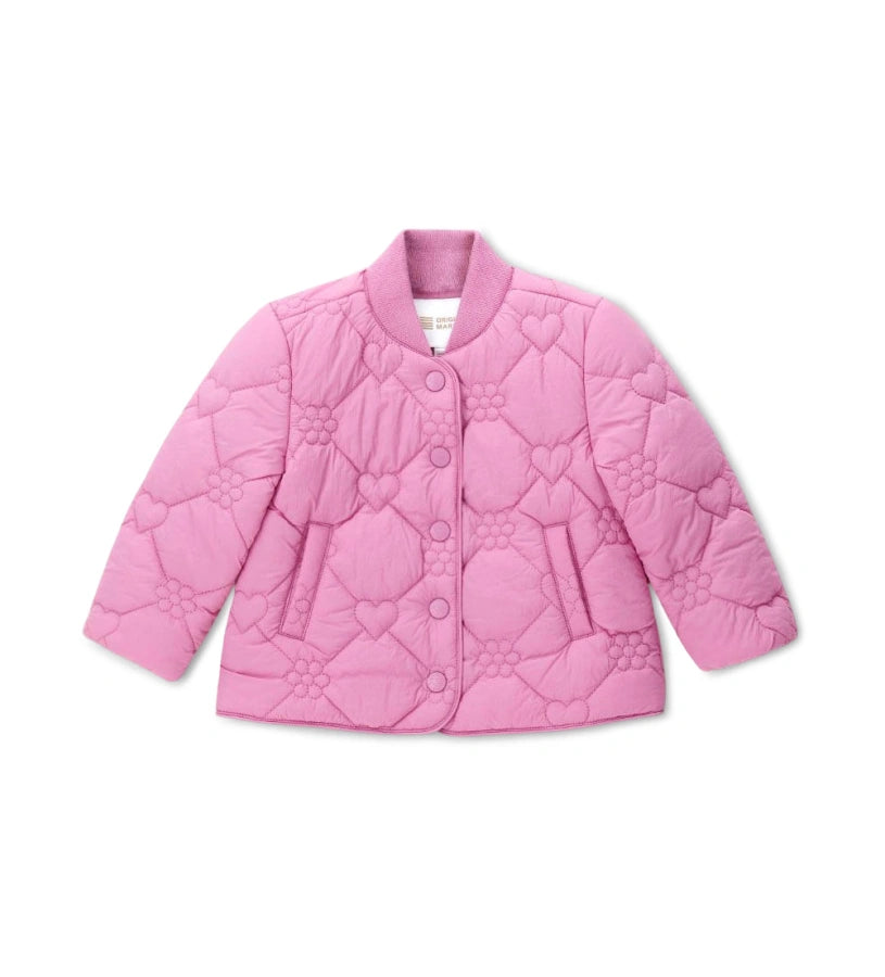 Κοριτσίστικο καπιτονέ μπουφάν Original Marines σε nylon ύφασμα με μπροστινές τσέπες και κουμπιά.