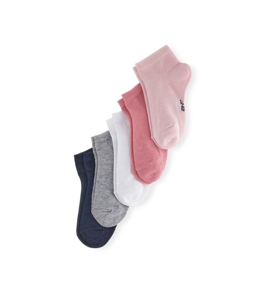 Βασική κάλτσα μεσαίου μήκους, άνετη και ευέλικτη. Σετ 5 τεμαχίων σε διαφορετικά χρώματα, ιδανικές για καθημερινή χρήση.
