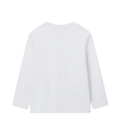 Μπλούζα με μακριά μανίκια από απαλό βαμβακερό ζέρσεϊ, ιδανική για καθημερινή άνεση. Η στρογγυλή λαιμόκοψη με ριμπ ύφανση προσθέτει στυλ και πρακτικότητα στην εμφάνιση.