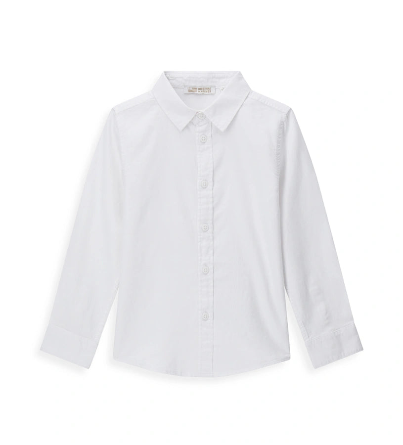 Παιδικό πουκάμισο για αγόρι σε λευκό χρώμα από ύφασμα Oxford.