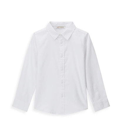 Παιδικό πουκάμισο για αγόρι σε λευκό χρώμα από ύφασμα Oxford.