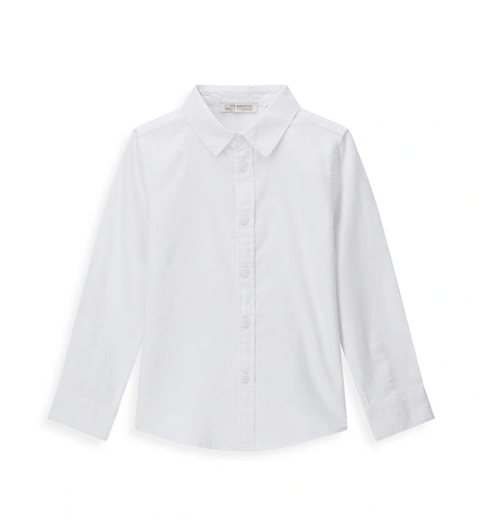 Παιδικό πουκάμισο για αγόρι σε λευκό χρώμα από ύφασμα Oxford.