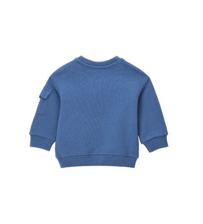 Παιδικό φούτερ από ζεστό βαμβάκι με στρογγυλή λαιμόκοψη, τσέπη από νάιλον στο μανίκι και ριμπ τελειώματα για άνετη εφαρμογή. Διακοσμημένο με τυπώματα στο μπροστινό και πίσω μέρος και κέντημα στο μανίκι, προσφέρει δυναμικό και μοντέρνο στυλ. Ιδανικό για αγόρια που αγαπούν τις casual αλλά τολμηρές εμφανίσεις.