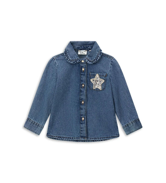 Original Marines Πουκάμισο Denim με Βολάν FF25