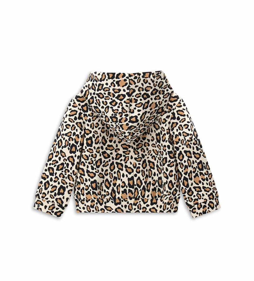 Ζεστό φούτερ από ελαστικό βαμβάκι με κουκούλα επενδεδυμένη με βαμβάκι, μακριά μανίκια και πρακτικό φερμουάρ. Πουά τύπωμα με αστέρια και θερμοκολλημένα studs.