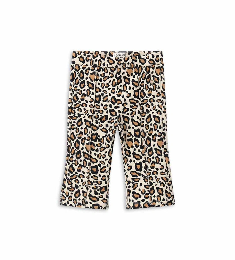 Παντελόνι από μαλακό ελαστικό βαμβακερό φλις με φαρδύ τελείωμα και allover πουά τύπωμα, για ένα πρακτικό και μοντέρνο στυλ.