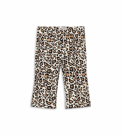 Παντελόνι από μαλακό ελαστικό βαμβακερό φλις με φαρδύ τελείωμα και allover πουά τύπωμα, για ένα πρακτικό και μοντέρνο στυλ.