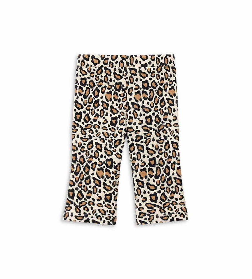 Παντελόνι από μαλακό ελαστικό βαμβακερό φλις με φαρδύ τελείωμα και allover πουά τύπωμα, για ένα πρακτικό και μοντέρνο στυλ.