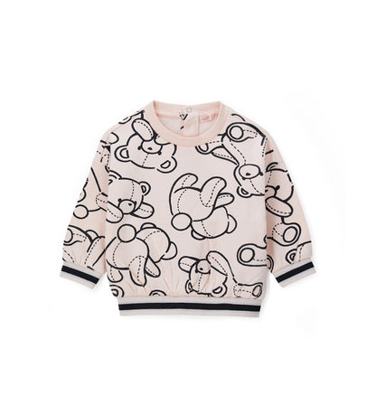 Παιδικό φούτερ από ζεστό βαμβάκι με ριμπ τελειώματα από νήμα βαφής και συνολικό τύπωμα. Για τα μεγέθη έως 2–3 ετών διαθέτει πρακτικό άνοιγμα με κουμπιά για μεγαλύτερη ευκολία στο ντύσιμο. Άνετο και μοντέρνο, ιδανικό για καθημερινές χειμερινές εμφανίσεις.