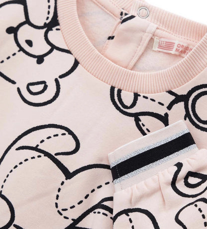 Παιδικό φούτερ από ζεστό βαμβάκι με ριμπ τελειώματα από νήμα βαφής και συνολικό τύπωμα. Για τα μεγέθη έως 2–3 ετών διαθέτει πρακτικό άνοιγμα με κουμπιά για μεγαλύτερη ευκολία στο ντύσιμο. Άνετο και μοντέρνο, ιδανικό για καθημερινές χειμερινές εμφανίσεις.