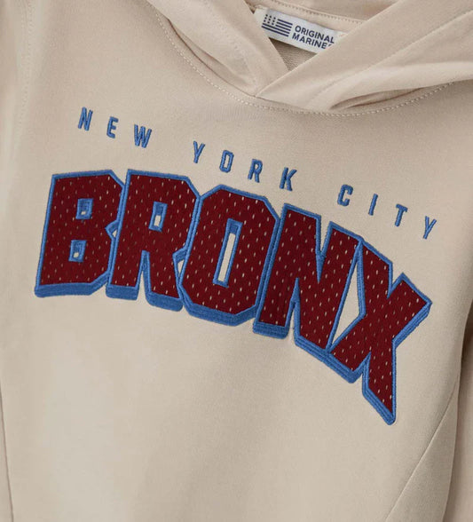 Φούτερ Original Marines με μακριά μανίκια από βαμβάκι, επενδεδυμένη κουκούλα, στάμπα και κεντημένη εφαρμογή από δίχτυ στο μπροστινό μέρος.