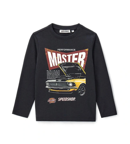 Original Marines Μπλούζα Μαύρη με Αυτοκίνητο FF25