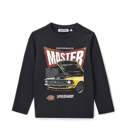 Original Marines Μπλούζα Μαύρη με Αυτοκίνητο FF25