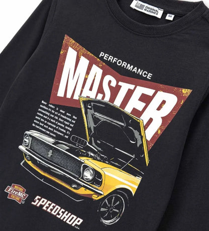 Original Marines Μπλούζα Μαύρη με Αυτοκίνητο FF25